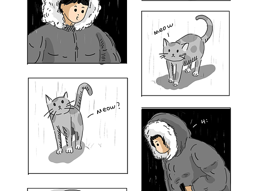 画画日常｜雨夜散步