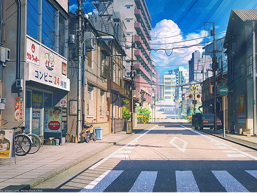 动漫背景街道桌面动态壁纸