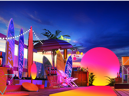 落日沙滩主题酒会