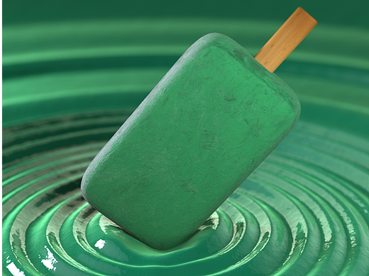 渲染练习作业-绿色雪糕棒