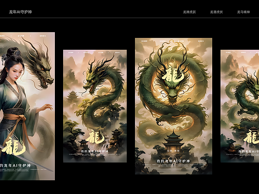 龍年AI守護(hù)神 | 勇往直前 抵擋風(fēng)雨（個(gè)人主頁(yè)-ZNjc2NDMyMTI=） - AI作品 - 站酷設(shè)計(jì)師小紅鯉叫周綠綠原創(chuàng)素材 - 站酷ZCOOL