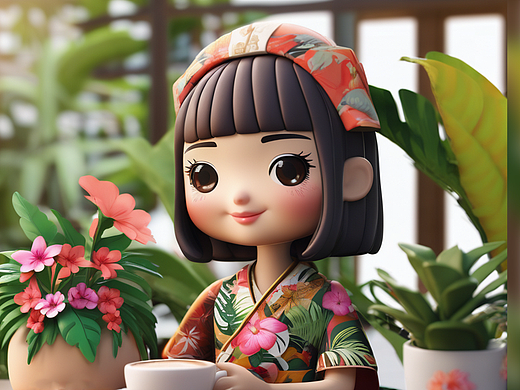 东盟中心IP形象-美味咖啡人人爱