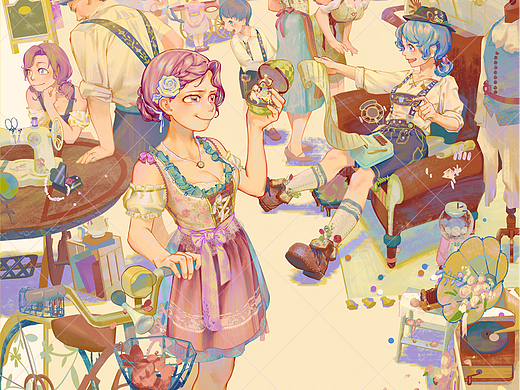 跳蚤市场（个人主页-ZNjEzNTc3NTI=） - 艺术插画 - 站酷设计师kooriitsu原创素材 - 站酷ZCOOL