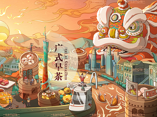 【国风场景】广式早茶（附带过程总结）