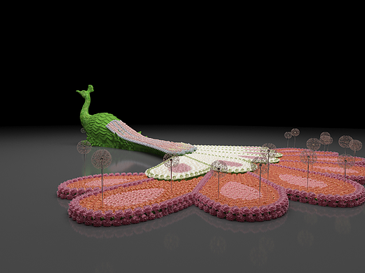 户外大型凤凰花艺雕塑