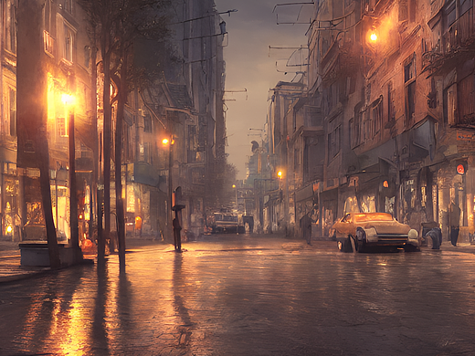 #AI创作实验室# 街道,温暖