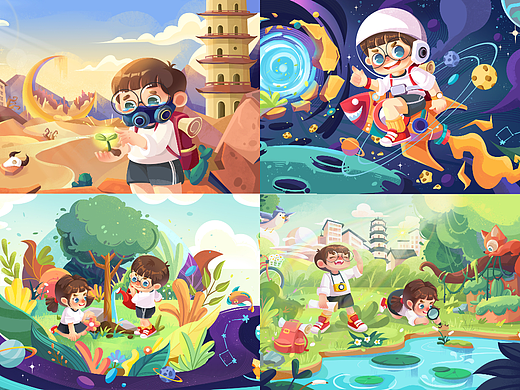 弘扬保护地球环境宣传儿插