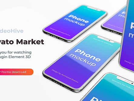 AE模板|3D手机界面小程序功能演示动画样机演绎宣传片