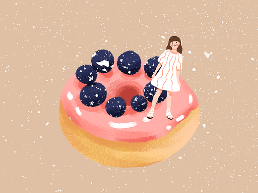 甜点女孩-185蓝莓慕斯甜甜圈女孩