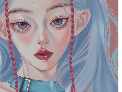 半厚涂少女半身插画——大女主系列