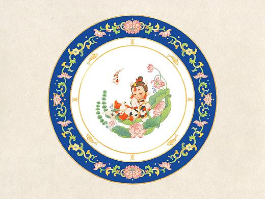 锦鲤喵灵灵瓷器设计