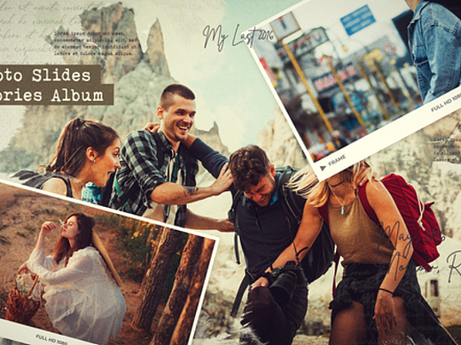 AE模板 | 时尚照片排版动态动画回忆纪念旅行展示视频