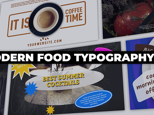 PR模板 | 独特设计充满活画动画标题介绍美食博客视频