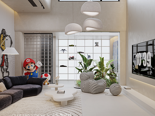 现代 奶油 两河院子 