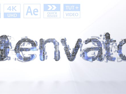 AE模板 | 简洁数字方块线条加密技术标志LOGO演绎动画