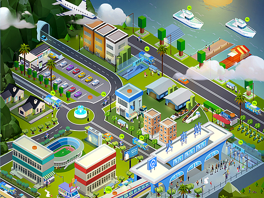 支付宝出行手绘地图