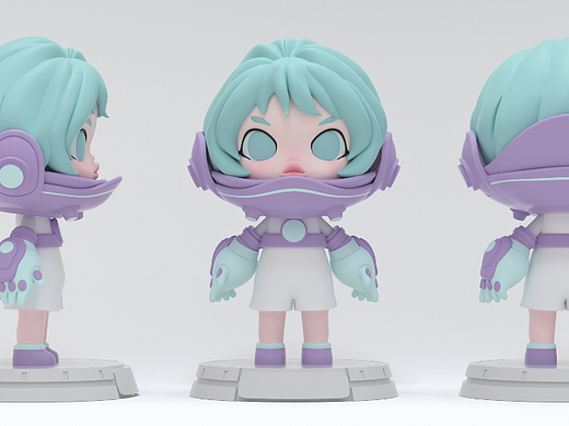 泡泡玛特风格角色建模