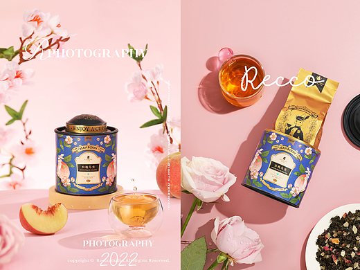 RECCO 布兰兔 蜜桃乌龙茶 产品静物摄影