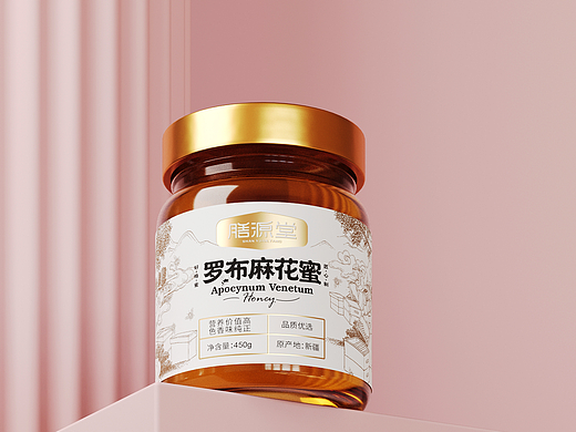 蜂蜜包装设计 罗布麻花蜜包装设计©刘益铭原创作品