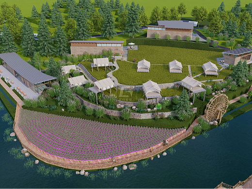 水域文化景观带，南康隆木滨水休闲景观/侘寂景观