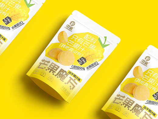 零食包装设计 水果冻干包装 芒果魔方包装 休闲食品