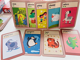 兒童單詞卡片插圖