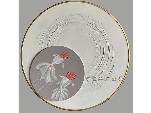 纯手绘立体肌理油画鸳鸯戏水 客厅卧室玄关样板房挂画
