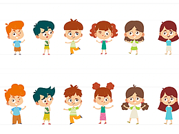 矢量风绘本练习册人设