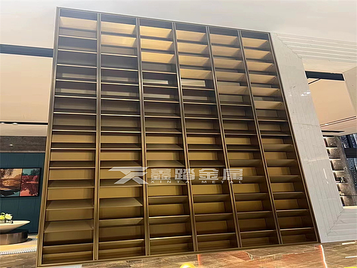 售楼部酒店大堂不锈钢装饰柜 酒吧玫瑰金不锈钢吊柜