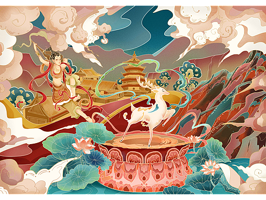 敦煌风格插画绘制