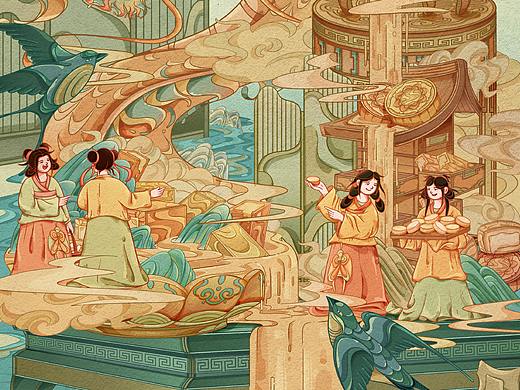 中国传统糕点插画延展设计