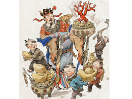 开年画的财神,希望新的一年可以财运兴旺