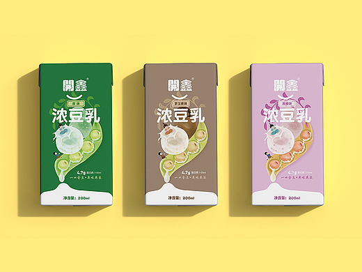 開心濃豆乳包裝設計（個人主頁-ZNjY1ODU3MTY=） - 商業(yè)插畫 - 站酷設計師愛邦邦魚兒原創(chuàng)素材 - 站酷ZCOOL