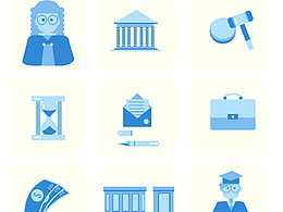 法律元素的扁平風(fēng)插圖元素315元素