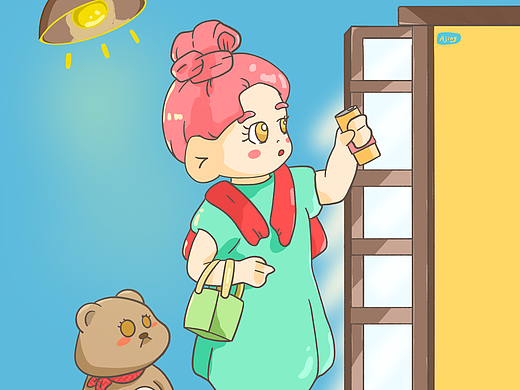 小场景插画-小主买冷饮