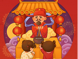 春节习俗系列插画