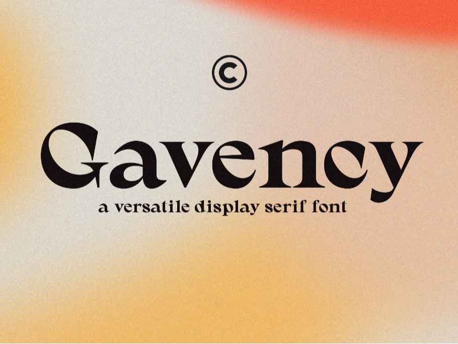 Gavency display serif font zcool