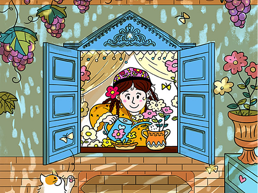 作品《花房姑娘》入选第九届全国插画双年展