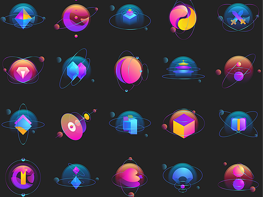 赛博风星球icon