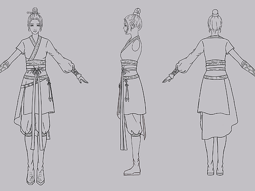 角色三视图线稿#创作加油站#