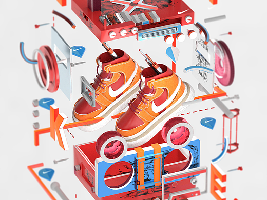NIKE三维立体创意海报