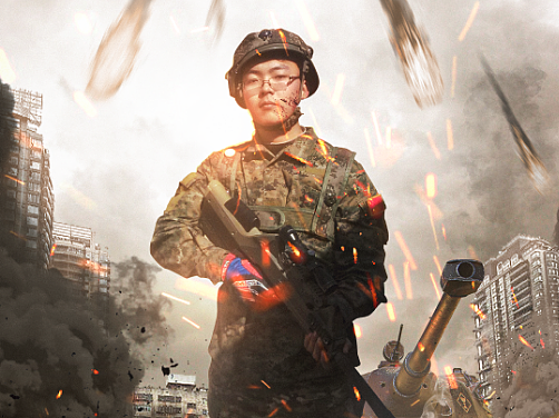 【PS创意合成】摄影合成，后期合成，现代战争海报