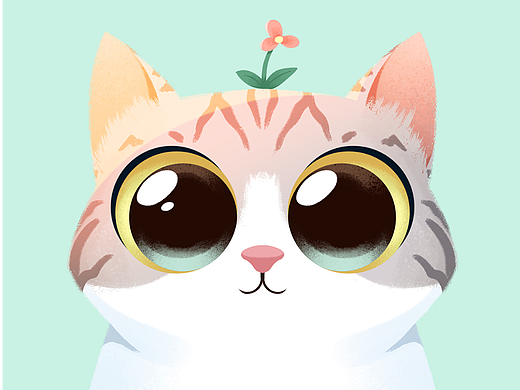 原创卡通精灵古怪的折耳猫咪萌宠动物头像插画包装文创