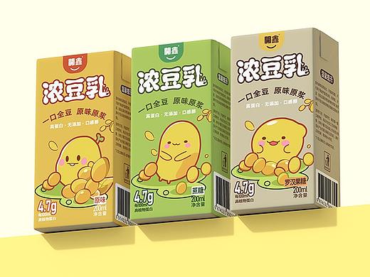 開鑫浓豆乳包装设计/卡通小豆子