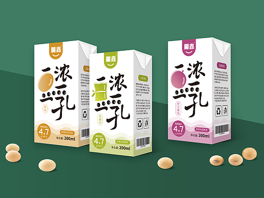 開鑫浓豆乳包装设计——醇香浓厚，天然健康