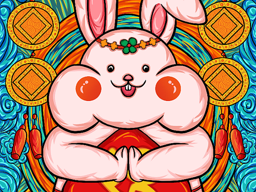 胖嘟嘟的祈福小兔子！（个人主页-ZNjY5ODE0MTI=） - 商业插画 - 站酷设计师呈呈子原创素材 - 站酷ZCOOL