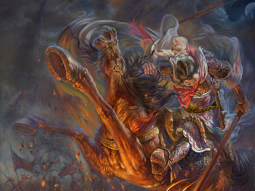 美宣插画-三国之赵子龙长坂坡单骑救主