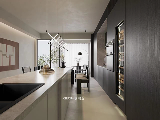 侘寂风别墅餐厅（个人主页-ZNjQ3MjAyMjQ=） - 家装设计 - 站酷设计师查克空间视觉表现原创素材 - 站酷ZCOOL