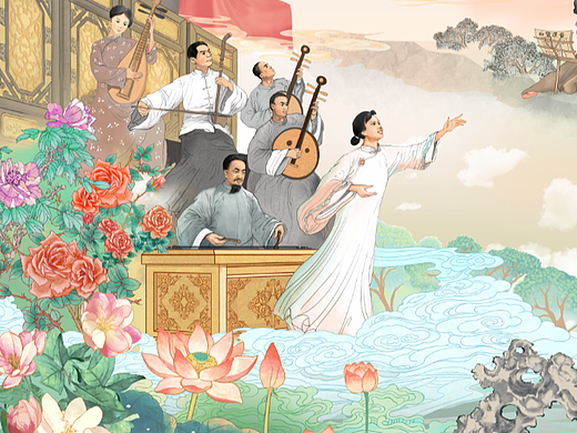 广州新文化馆《粤韵流芳》层板画