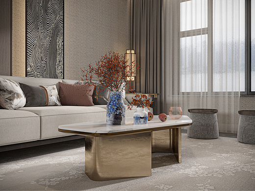 新中式效果图作品（个人主页-ZNjA5Mzc5OTI=） - 家装设计 - 站酷设计师爱莫能助了原创素材 - 站酷ZCOOL